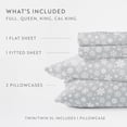 thumbnail image 4 of Noble Linens 4 Piece Holiday Microfiber Bed Sheet Set, Let It Snow, Queen, 4 of 13