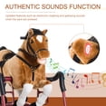 thumbnail image 5 of Durable Spring Rocking Horse with Realistic Sounds, Plush Ride-On Rocker with Steel Frame, Brown, 5 of 8