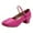 Pink, variant on Womens Sandals Hot Pink Casual Sandals with Heels for Women Women's Solid Color Buckle Full Sole Rubber Low Heel Thick Heel Dance Shoes Sandals Sandals Women