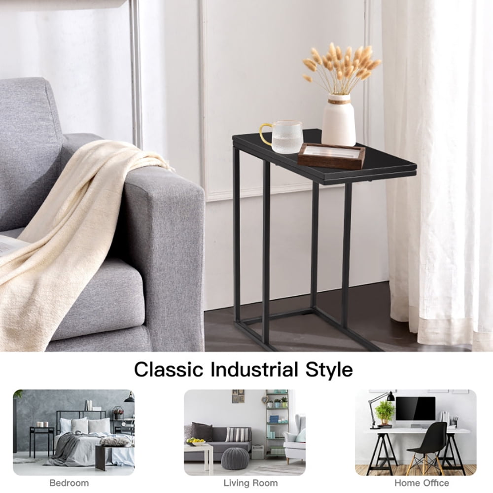 Finihen End Table, Stand Desk, Coffee Tray Sofa Side End Table, Sofa Side Table, Bed Side Table, for Living Room, Bedroom, Black Finihen End Table, Stand Desk, Coffee Tray Sofa Side End Table, Sofa Side Table, Bed Side Table, for Living Room, Bedroom, Black