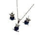 thumbnail image 2 of COLLAR DE BUHO AZUL CON ARETES DE PLATA, 2 of 4