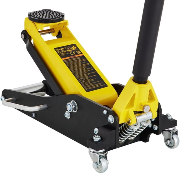 1.5 Ton Low Profile Aluminum Steel Racing Floor Jack Dual Piston Quick Lift Pump 3.15 to 14.37 Inch Lifting Range