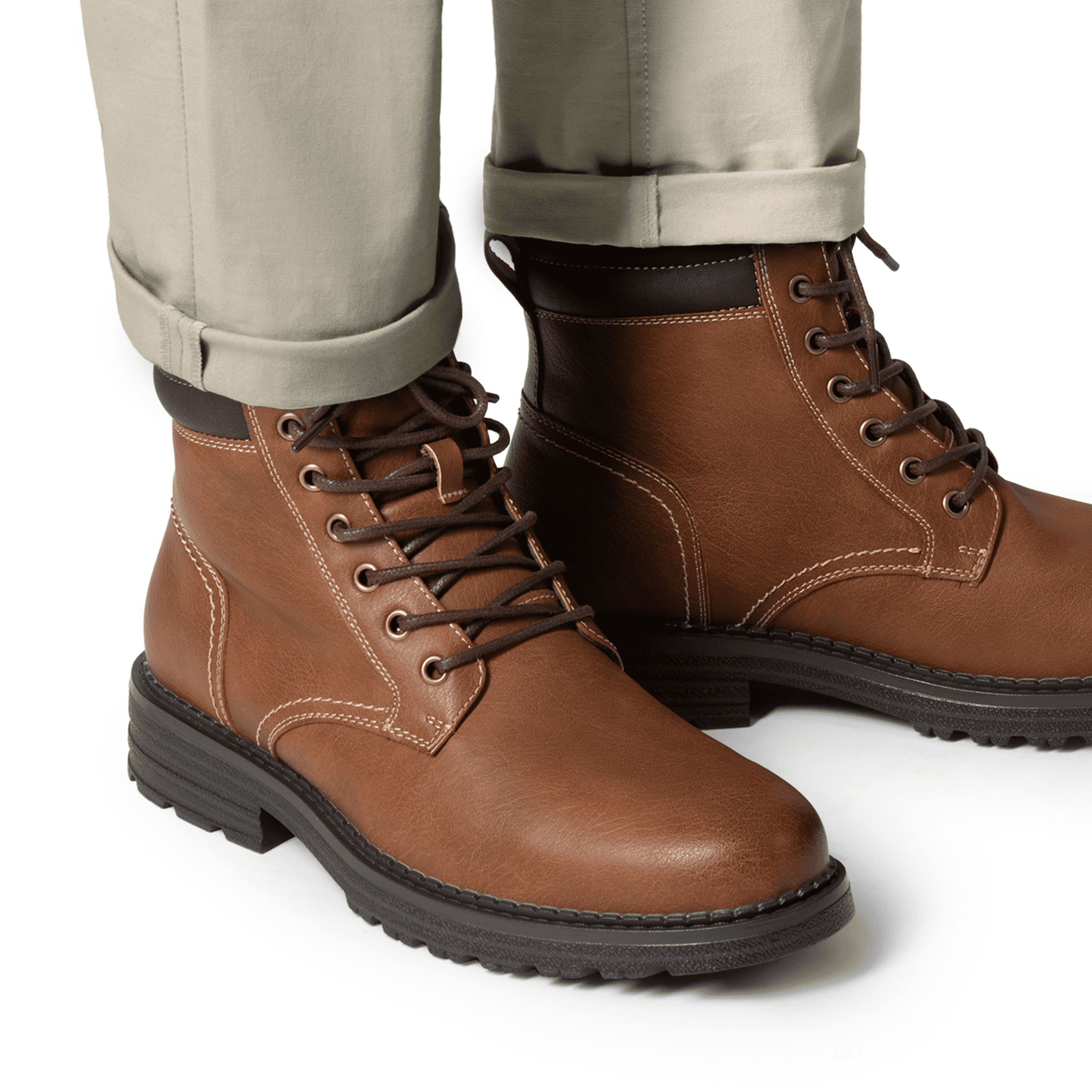 Bruno Marc Men\'s Lace-Up Ankle Boots in Cognac Tan Bruno Marc Men main image 2
