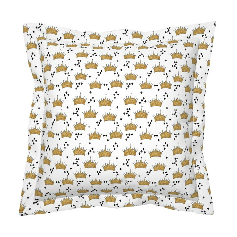  Spoonflower Fabric - Crowns Diamonds Crown King Gold