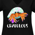 thumbnail image 4 of Inktastic Crabulous Cute Hermit Crab with Purple Nail Polish Women's Plus Size V-Neck T-Shirt, 4 of 5