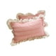 thumbnail image 2 of Funda de almohada con volantes, estándar, cómoda, blanca, a rayas, para niños, juego de 2 fundas de almohada., 2 of 8