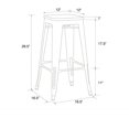 Dorel Home Products Fusion 30" Metal Backless Bar Stool with Wood Seat