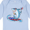 thumbnail image 4 of Inktastic Fourth of July Shark Surfing Boys or Girls Long Sleeve Baby Bodysuit, 4 of 5