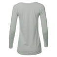 thumbnail image 3 of A2Y Women's Basic Solid Soft Cotton Long Sleeve V-neck Top T-shirt Light Grey 2XL, 3 of 3