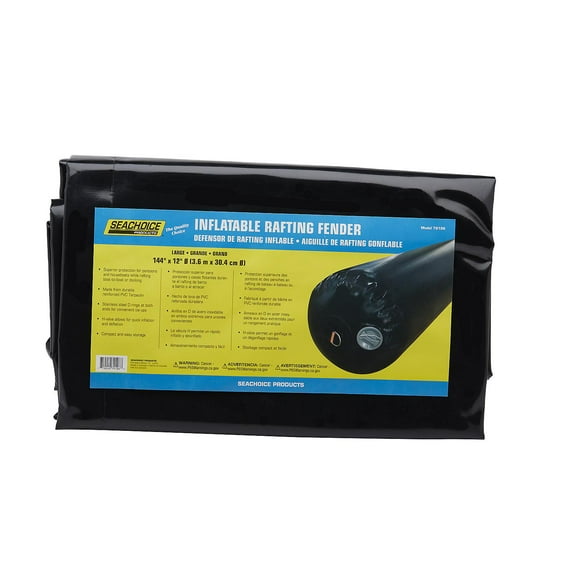 Seachoice 79196 Black Inflatable Rafting Fender - 12" Dia. x 144" Long