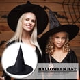 thumbnail image 1 of Sombrero De Bruja Negro Sombrero de bruja negro de Halloween Cosplay Sombrero de bruja brillante Decoraciones para el hogar al aire libre, 1 of 5