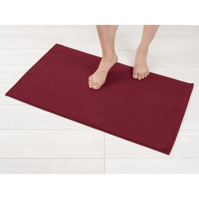 Alfombra de baño American Soft Linen 51 x 86 cm, 100% algodón, color burdeos