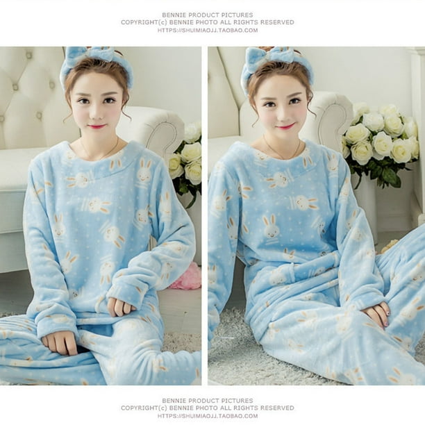 FEER Coral Fleece Pajamas Women's Autumn and Winter Fleece Spring and  Autumn Models Season Loungewear Suit (Color : white-Starlight10, Size : XL  Size) : : Clothing, Shoes & Accessories