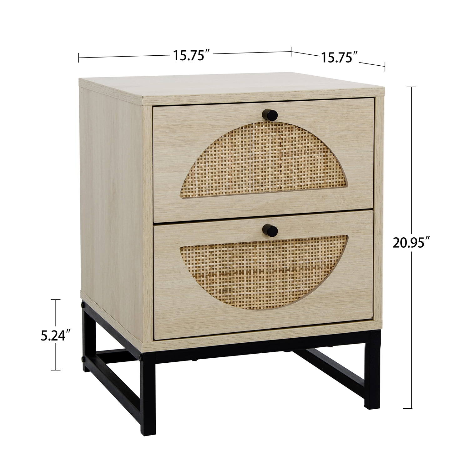 Kadyn 2 Drawer Nightstand Set of 2, Bedside Table for Bedroom and Living Room, Nightstand Side Table with Storage Drawer, Natural Kadyn 2 Drawer Nightstand Set of 2, Bedside Table for Bedroom and Living Room, Nightstand Side Table with Storage Drawer, Natural
