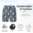 thumbnail image 3 of Yiaed Cute Rabbit Floral Print Mens Swim Trunks Bathing Suit Compression Liner Beach Swim Shorts Swimwear Quick Dry Zipper Pocket No-Chafing Board Short-, 3 of 6