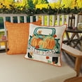 thumbnail image 4 of Mainstays Fall Pumpkin Truck Reversible Outdoor Throw Pillow, 16", Cream Novelty and Orange Solid, 4 of 11
