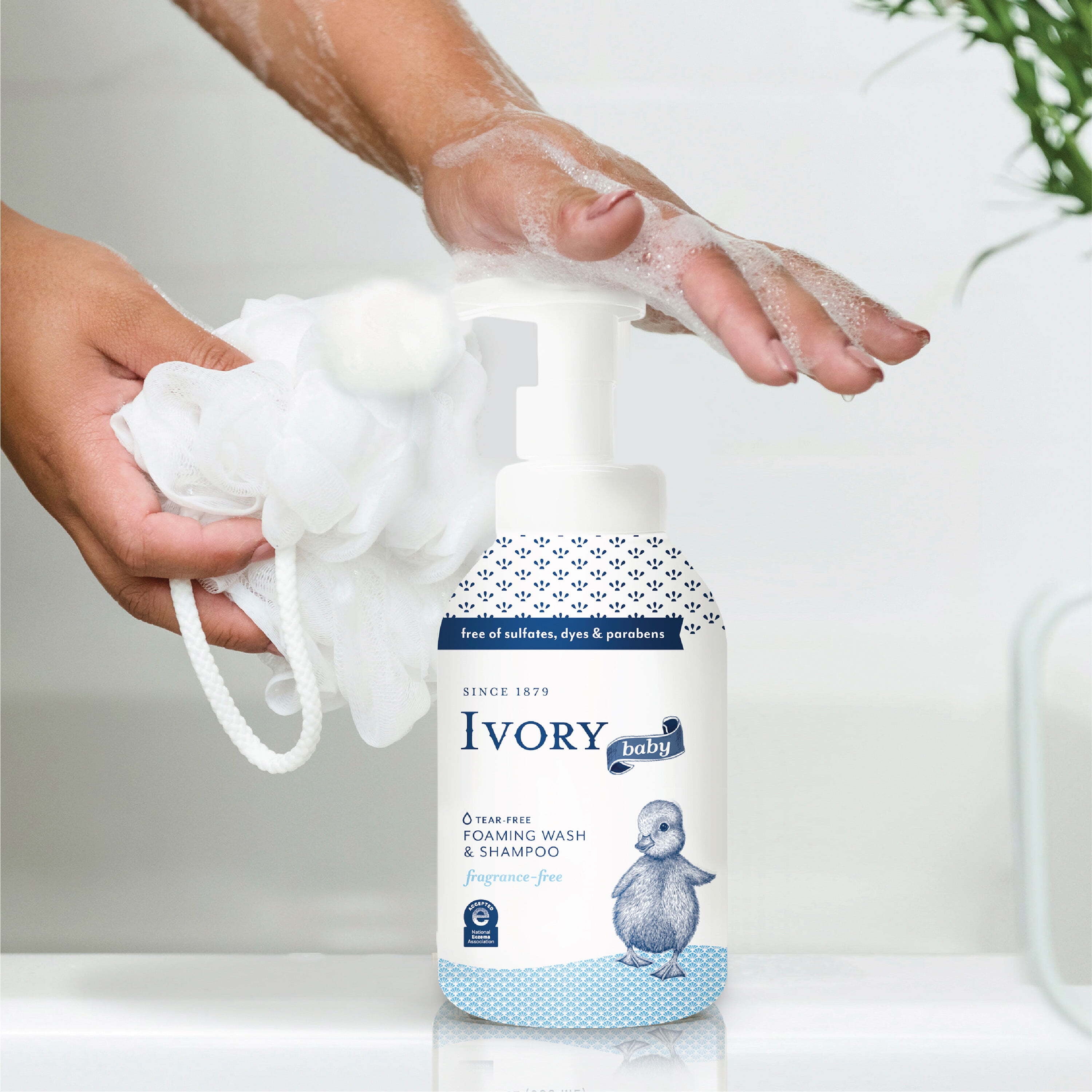 Ivory Baby Foam Unisex Baby Wash & Shampoo, Fragrance-Free, for Baby's Sensitive Skin, 16.9 oz