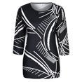 thumbnail image 3 of Patlollav Womens Plus Size,Fashion Womens Spring Print Mid-Length Sleeve Round Neck Casual Tee Tops, 3 of 6