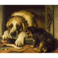 thumbnail image 2 of Sir Edwin Henry Landseer 17x15 Gold Ornate Wood Frame and Double Matted Museum Art Print Titled - Doubtful Crumbs (1858 - 1859), 2 of 4