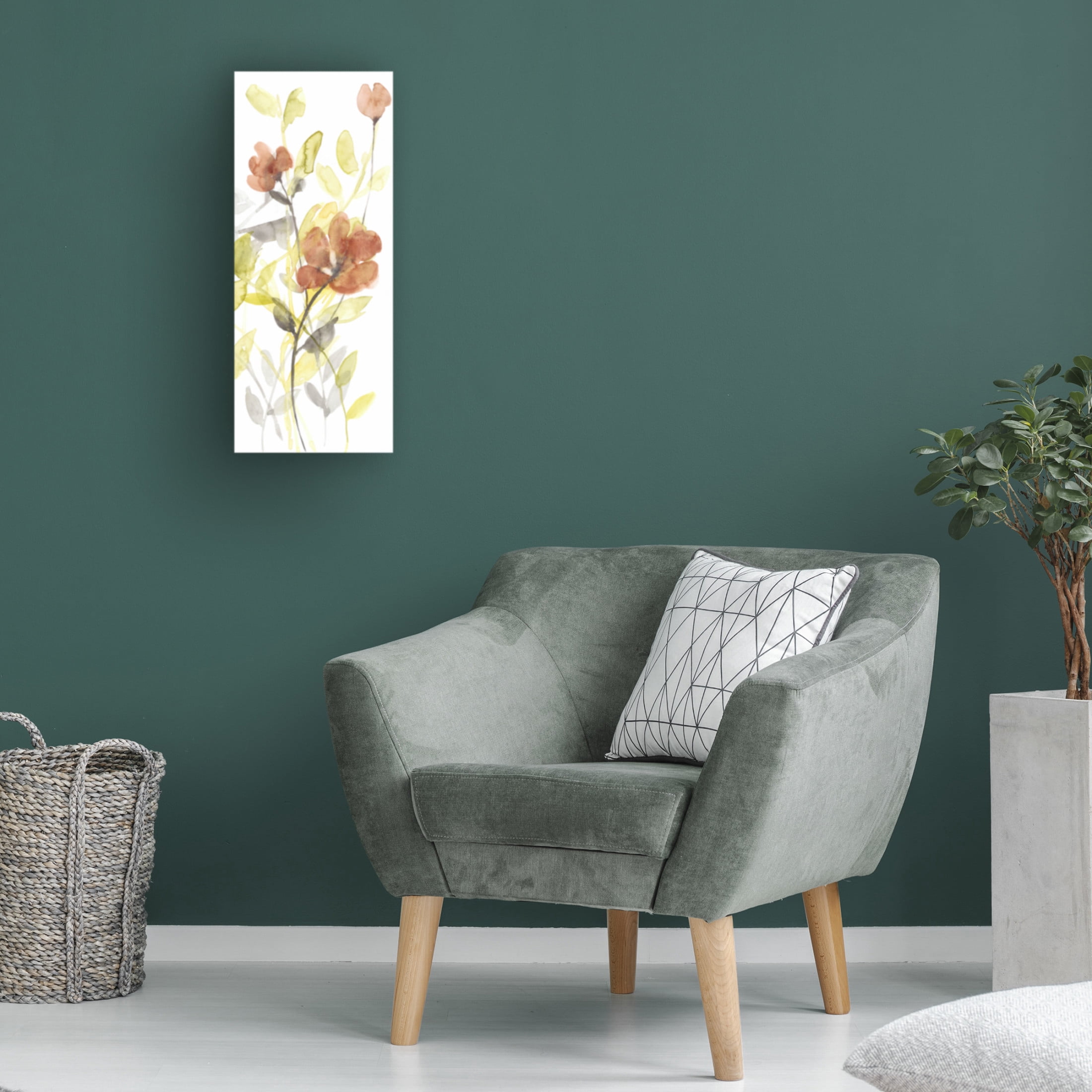 Canvas Wall Art - Jennifer Goldberger 'Flowers of the Earth II' Wall Art for Living Room, Bedroom, or Office Décor by Trademark Fine Art - 20 x 47 Inches