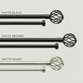 thumbnail image 5 of Exclusive Home Ogee Double Window Curtain Rod and Finial Set, Matte Silver, Adjustable 66"-120", 5 of 5