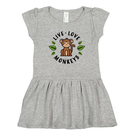 

Inktastic Live Love Monkeys Gift Toddler Girl Dress