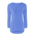 thumbnail image 4 of Sweaters Long Sleeve Blue Sweater Crew Neck Cute Pullover Relaxed Fit Tops Little Girls Clothes 15-16 Years, 4 of 4