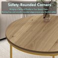 thumbnail image 4 of Peispie 27.6" Round Nesting Coffee Table Set of 2, Modern Stacking End Tables with Sturdy Metal Frame, Faux Marble & Industrial Wood Accent Side Tables for Living Room Bedroom, Brown Gold, 4 of 8