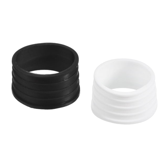 Uxcell Non Slip Rubber Badminton Racket Racquet Grip Band Fix Ring, Black/White 10 Pack