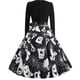 thumbnail image 5 of Vestido de fiesta vintage con estampado de cuello en V y manga larga para mujer de Halloween Fridja nalpqowj5056, 5 of 9
