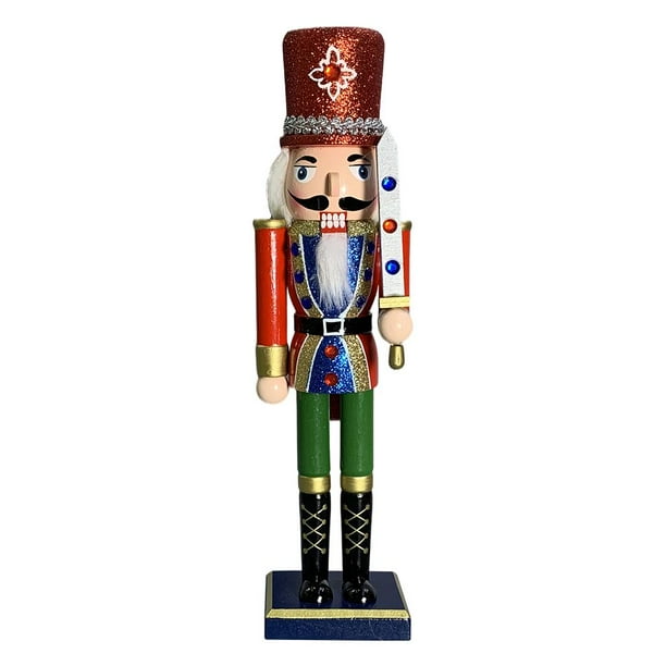 Marioneta Cascanueces Cascanueces 30cm Figuras Artesanía Escritorio Marioneta Cascanueces Espada