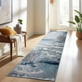 thumbnail image 6 of World Rug Gallery Distressed Abstract Watercolor Area Rug - Blue 2'7"x6', 6 of 8