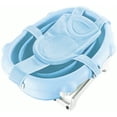 thumbnail image 3 of Cojín de almohada ajustable para bañera para recién nacidos Suave Cómodo de alta elasticidad Alfombra de baño para bebés Cuna de ducha de plástico en forma de cruz Azul claro Eigraketly BA000370-01, 3 of 7
