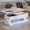 White, variant on Gaderth Lift Top Convertible Dining Table with Storage, Adjustable Expandable Design High Glossy LED Storage Table with APP Control for Living Room, Dining Room