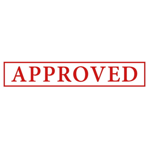 Printtoo Approved Self Inking Rubber Stamp Pre-Inked Office Stamp- Home Office Business Stationery, Red- 42 x 9 mm