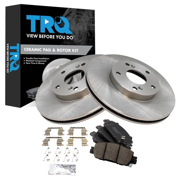 TRQ Front Brake Pad and Rotor Set Ceramic Fits 2016 Honda Accord LX-S