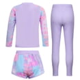 thumbnail image 2 of vastwit Kids Girls Rash Guard Set Long Sleeve Swim Top with Bottoms Pants Set Beach Sports Swimwear Purple 11-13, 2 of 7