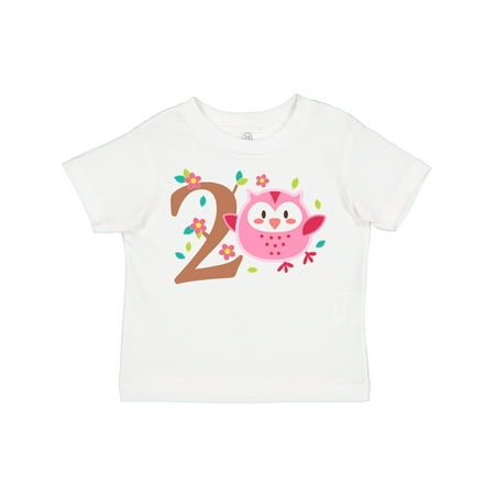 

Inktastic Owl Second Birthday Pink Flower and Tree Gift Toddler Boy or Toddler Girl T-Shirt