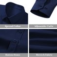 thumbnail image 3 of Men's Slim Fit Stretch Dress Shirt Solid Color Microelastic Long Sleeve Casual Soft Business Button Up Shirts, 3 of 5