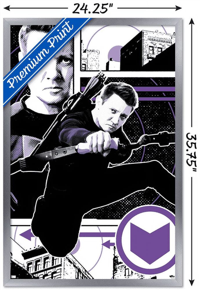 Marvel Hawkeye - Hawkeye Bow Wall Poster, 22.375" x 34", Framed