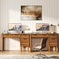 thumbnail image 5 of Tribesigns 47" Computer Desk with 3 Drawers, Farmhouse Office Desk with Storage, Wood Teacher Desk Writing Table with File Drawers for Home Office, Bedroom, Study, Brown, 5 of 9