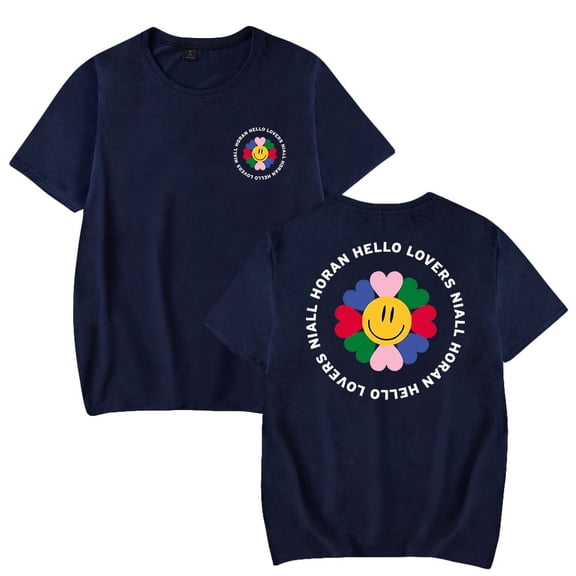 Niall Horan Hello Lovers Logo Merch T-shirt Round Neck Short Sleeve Summer Tops For Men And Women