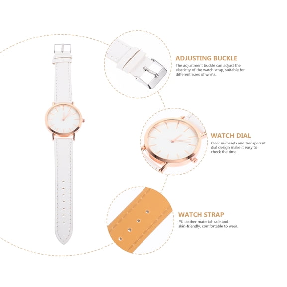 LOLIPPYY Women's's Strap Watch with Comfortable PU Band for Any Occasion in White Color