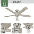 thumbnail image 5 of Hunter - Xidane Indoor Ceiling Fan With Light, Remote, 52-inch, Brushed Nickel, Casual-style, 3-speed WhisperWind Motor, 52656, for Living Rooms, Bedrooms, 5 of 17