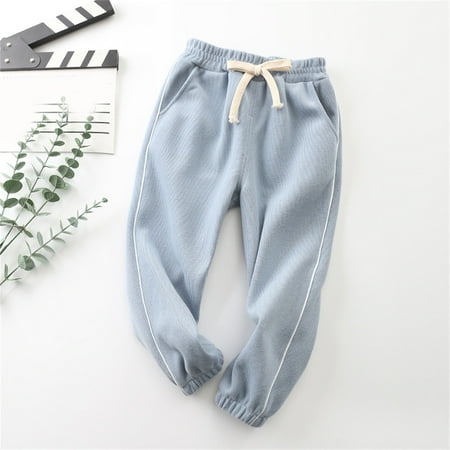 

YWDJ Toddler Baby Boys Girls Candy Color Solid Color Leggings Casual Kids Sports Pants Blue 4T