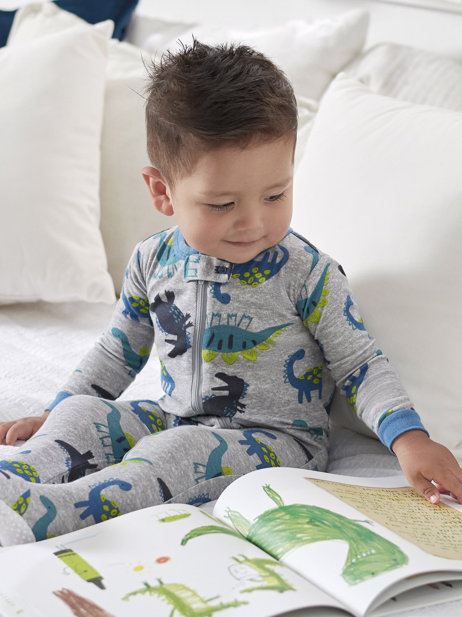 Gerber Baby & Toddler Neutral Snug Fit Footed Cotton Pajamas, 4-Pack, Sizes 0/3 Months-5T