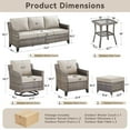thumbnail image 7 of Unnifurnzi Patio Furniture-9 Pieces All Weather Wicker Outdoor Furniture Outdoor Swivel Glider Chairs with Patio Chairs Outdoor Couch Outdoor Patio Furniture for Porch Balcony Deck-Gray/Beige, 7 of 7