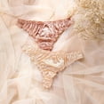 thumbnail image 4 of Women Satin Thong Panties Low-Waist Ruffle Milk Silk G-string Panties Frilly Thongs Ladies Underpants, 4 of 10