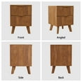 thumbnail image 3 of YOCWO Fluted Nightstand for Bedroom Set of 2 , Wood Bedside Table Set of 2 with Drawers, Walnut, 3 of 5