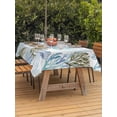 thumbnail image 3 of Outdoor Tablecloth with Umbrella Hole for Patio/Picnic/Party/Camping, Blue Green Coral Coastal Waterproof Table Cloth Rectangle Table Cover Washable, Jellyfish Summer Beach Nautical (60"x 120"), 3 of 8